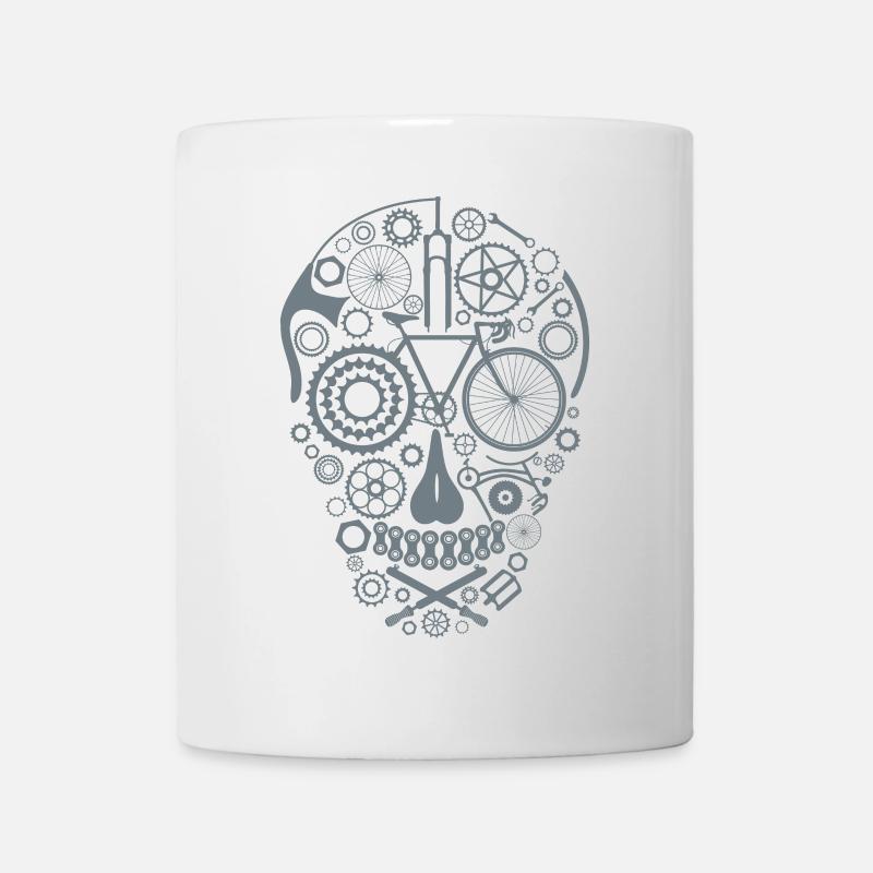 Bicycle Skull grey - Tasse - Weiß