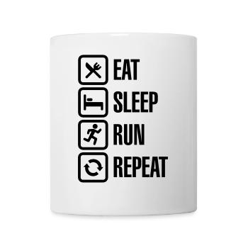 Eat sleep run repeat - Tasse - Weiß - Vorne