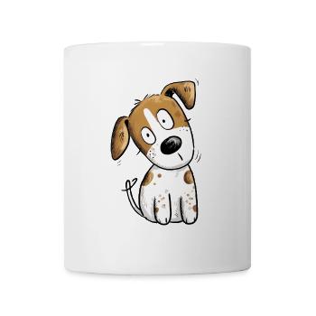 Happy Jack Russell dog cartoon - Mug - white - Front