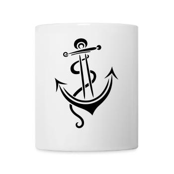 Anker Tattoo Ahoi Kapitän Sportler - Tasse - Weiß - Vorne