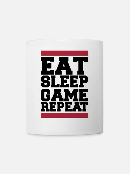 eat sleep game repeat - Tasse - Weiß