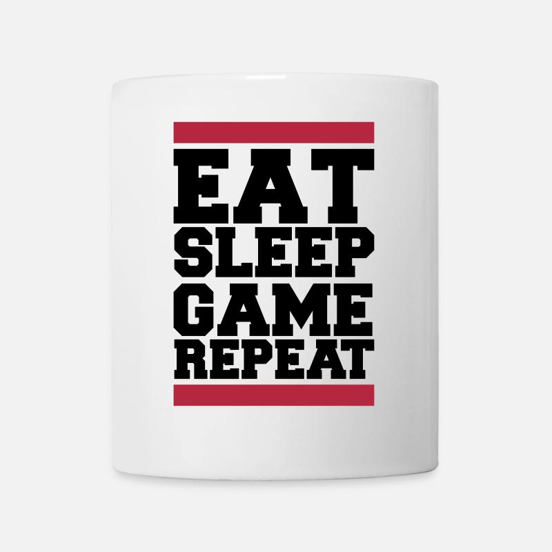 eat sleep game repeat - Tasse - Weiß