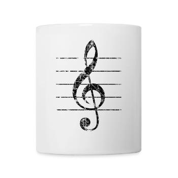Treble Clef, Clef - Mug blanc - blanc - Devant