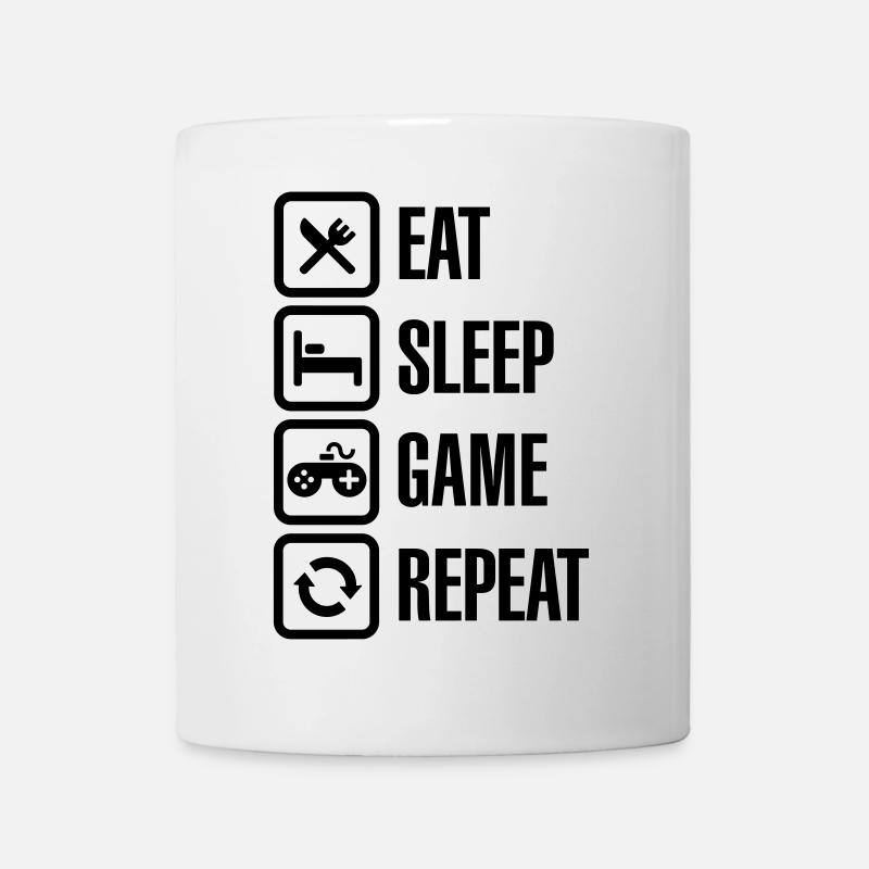 Eat sleep game repeat - Mug blanc - blanc