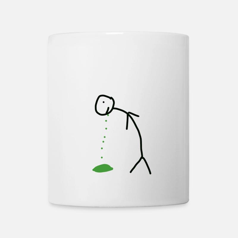 Kotzendes Strichmännchen - Tasse - Weiß