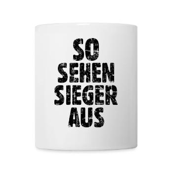 So sehen Sieger aus (Vintage/Schwarz) - Tasse - Weiß - Vorne