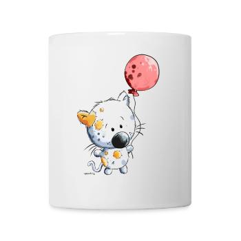 Chat avec ballon - Mug blanc - blanc - Devant