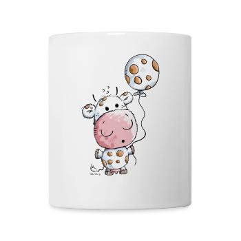 Kuh mit Ballon - Tasse - Weiß - Vorne