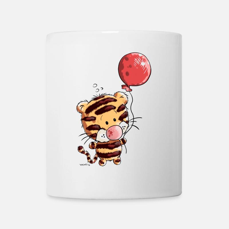 Tigre mignon avec ballon - Mug blanc - blanc