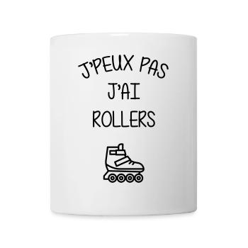 Rollers / Sport / Sportif / J'peux pas / Athlète - Mug blanc - blanc - Devant