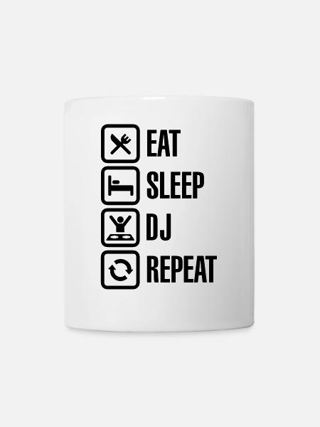 Eat Sleep DJ Repeat - Mug blanc - blanc