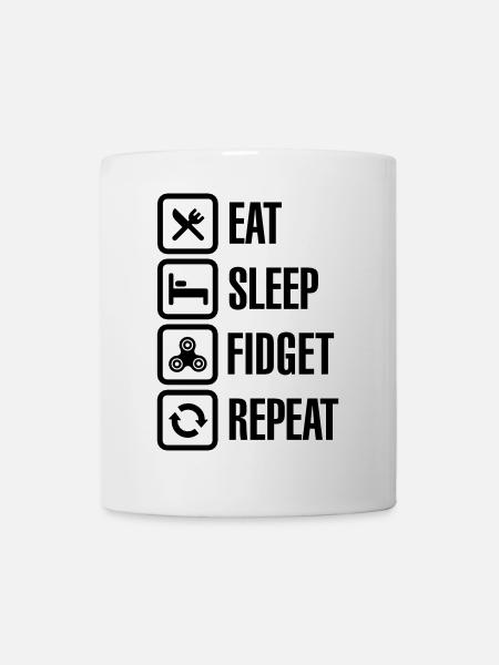 Eat Sleep Fidget Repeat - Fidget Spinner - Mug - white