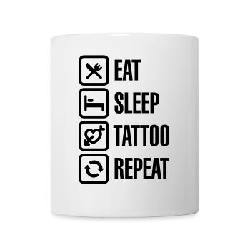 Eat Sleep Tattoo Repeat - Mug blanc - blanc - Devant