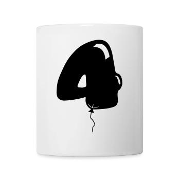 4 vier, Lufballon Zahl - Tasse - Weiß - Vorne