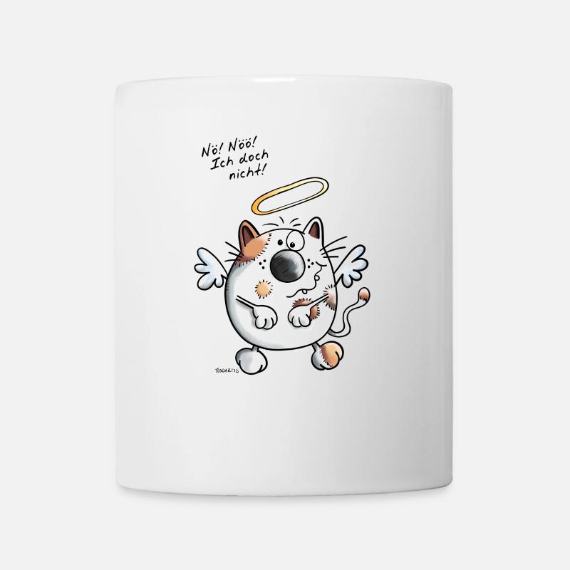 Er war's - Katze - Katzen - Engel - Comic - Tasse - Weiß