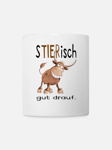 Tierisch gut drauf - Stier - Bulle - Comic - Fun - Tasse - Weiß