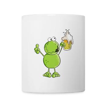 Frog with beer - alcohol - drink - comic - Mug - white - Front