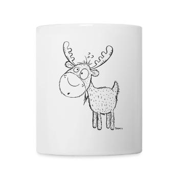 Lustiger Elch - Elche - Hirsch - Reh - Geschenk - Tasse - Weiß - Vorne