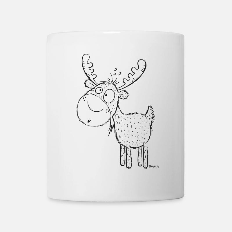 Lustiger Elch - Elche - Hirsch - Reh - Geschenk - Tasse - Weiß
