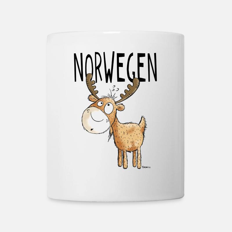 Elch aus Norwegen - Elche - Hirsch - Geschenk - Tasse - Weiß