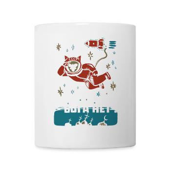Gagarin Katze - Ich sehe dort oben keinen Gott - Tasse - Weiß - Vorne