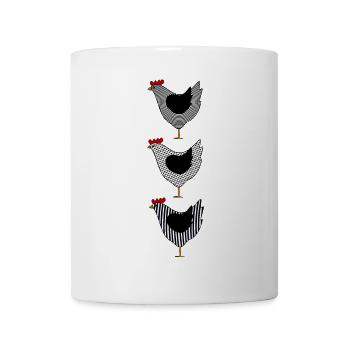Hühner Huhn Hahn Kücken Federvieh Vogel Eier Ei - Tasse - Weiß - Vorne