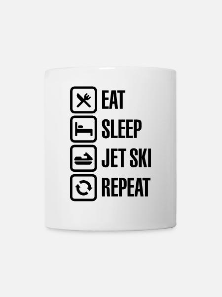 Eat Sleep Jet Ski Repeat Jet-Boot Wassermotorräder - Tasse - Weiß