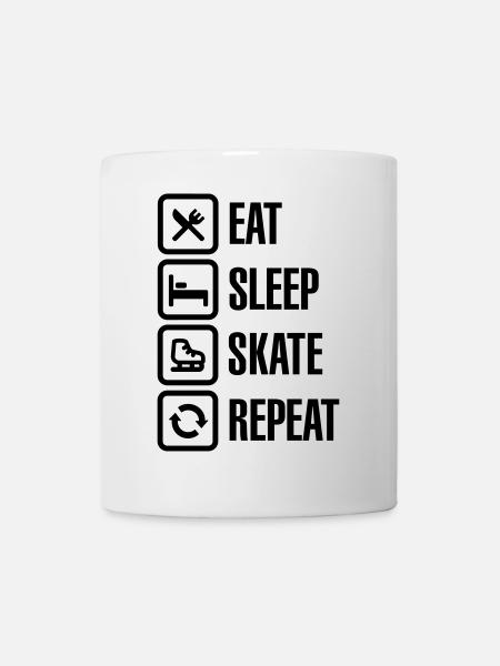 Eat sleep figure ice skate repeat - Mug blanc - blanc