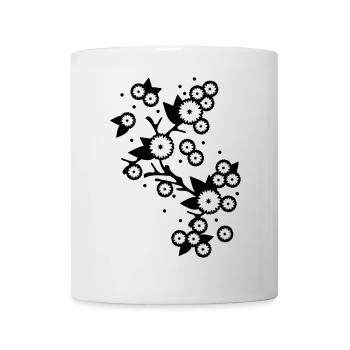 stylized flower branch - Mug - white - Front