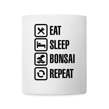 Eat Sleep Bosai Repeat Japonais petit arbre taille - Mug blanc - blanc - Devant