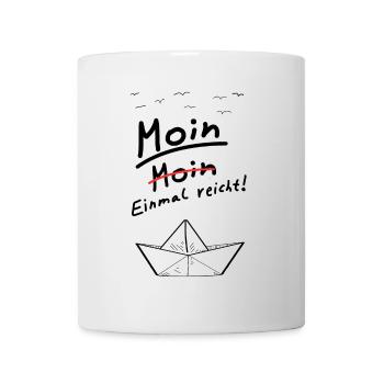 Moin Papierschiff Norden Meer Küste Platt Möwen - Tasse - Weiß - Vorne