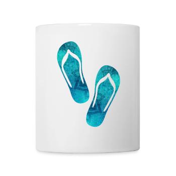 Flip flops yoga summer beach vacation - Mug - white - Front