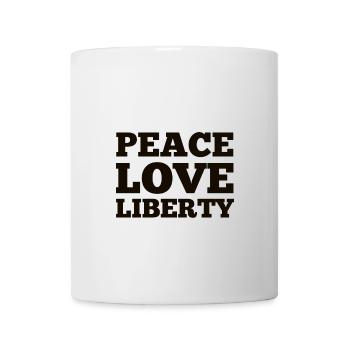 Paix, Amour, Liberté - Mug blanc - blanc - Devant
