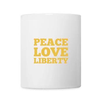 Paix, Amour, Liberté - Mug blanc - blanc - Devant
