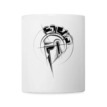 Gladiator Illustration Fighter Helm Römer Grafik - Tasse - Weiß - Vorne
