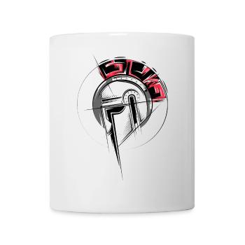 Gladiateur Illustration Combattant Casque Romains icône - Mug blanc - blanc - Devant