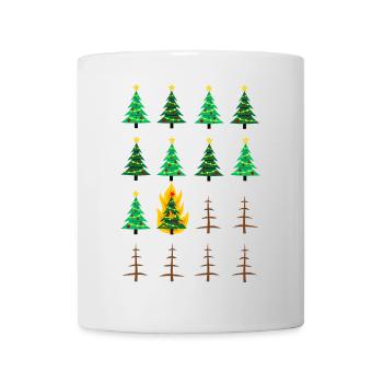 burning chrismas tree, Christmas, Christmas tree - Mug - white - Front