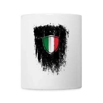 Distressed Italian Flag Shield - Mug - white - Front