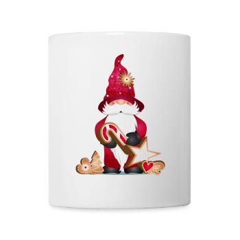 gnome sucré magique avec des biscuits de Noël - Mug blanc - blanc - Devant