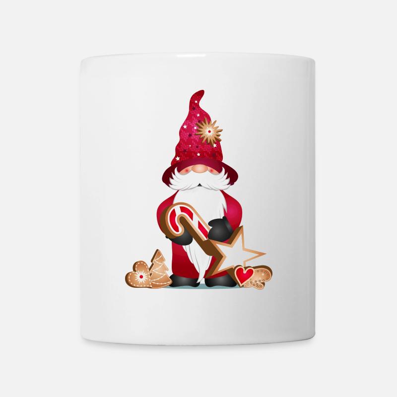 zauberhafter süßer Wichtel mit Weihnachtsplätzchen - Tasse - Weiß