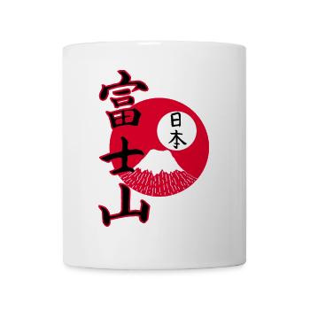 Mount Fuji und japanisches Kanji - Tasse - Weiß - Vorne