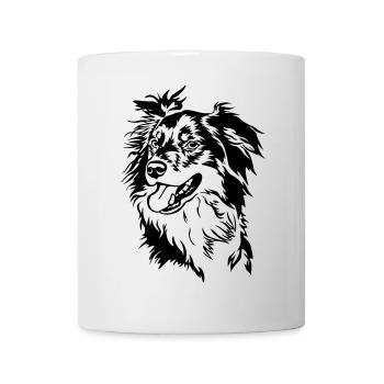 Tête de Border Collie - Mug blanc - blanc - Devant