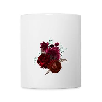 Geometric Moth Over Rose Bouquet - Mug - white - Front