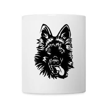 Deutscher Schäferhund Kopf - Tasse - Weiß - Vorne