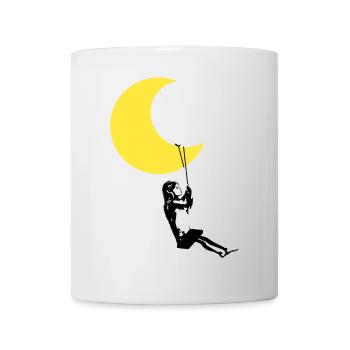 Girl Shovels Under The Moon Street Art Style - Mug - white - Front