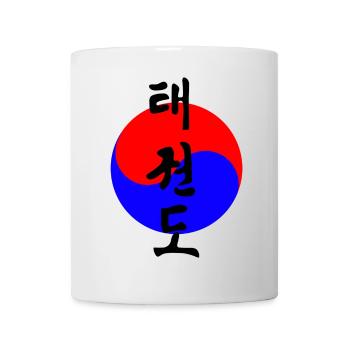 Taekwondo Koreanisch geschrieben in Kreis koreanische Flagge - Tasse - Weiß - Vorne