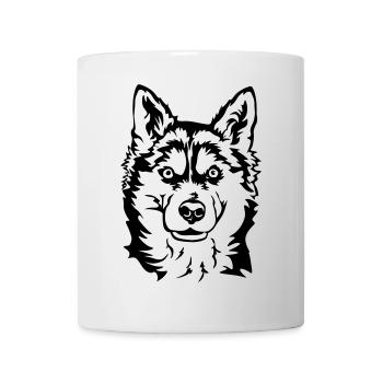 Tête de husky - Mug blanc - blanc - Devant