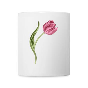 Elegant Pink Tulip Illustration - Mug - white - Front