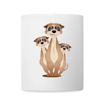 funny meerkat group with cuddly factor - Mug - white - Front