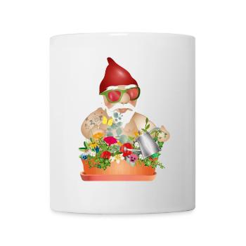 Cool nain de jardin en vacances sur les balcons - Mug blanc - blanc - Devant